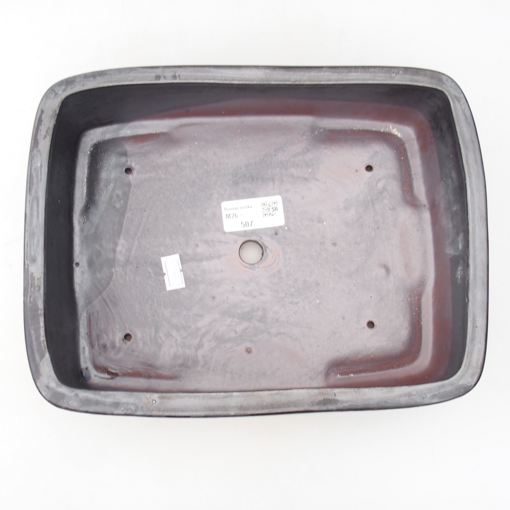 Bonsaischale aus Keramik 26,5 x 20 x 6,5 cm, schwarz