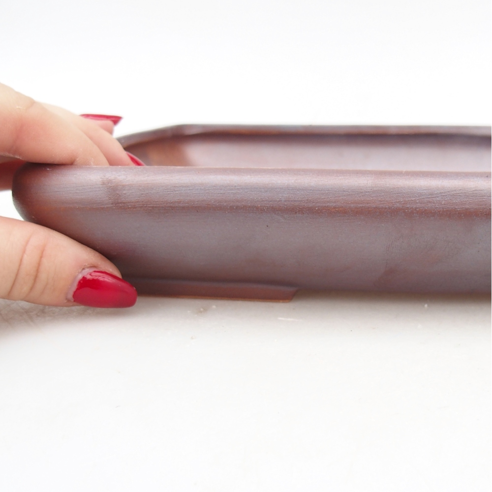 Bonsaischale aus Keramik 24 x 17,5 x 4 cm, metallfarben