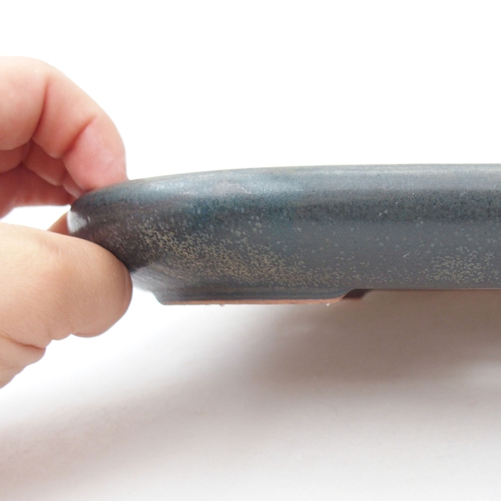 Bonsaischale aus Keramik 22,5 x 17 x 3 cm, Farbe blau