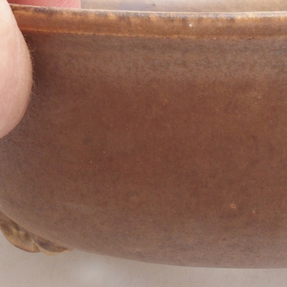 Bonsaischale aus Keramik 10 x 8,5 x 4 cm, braun