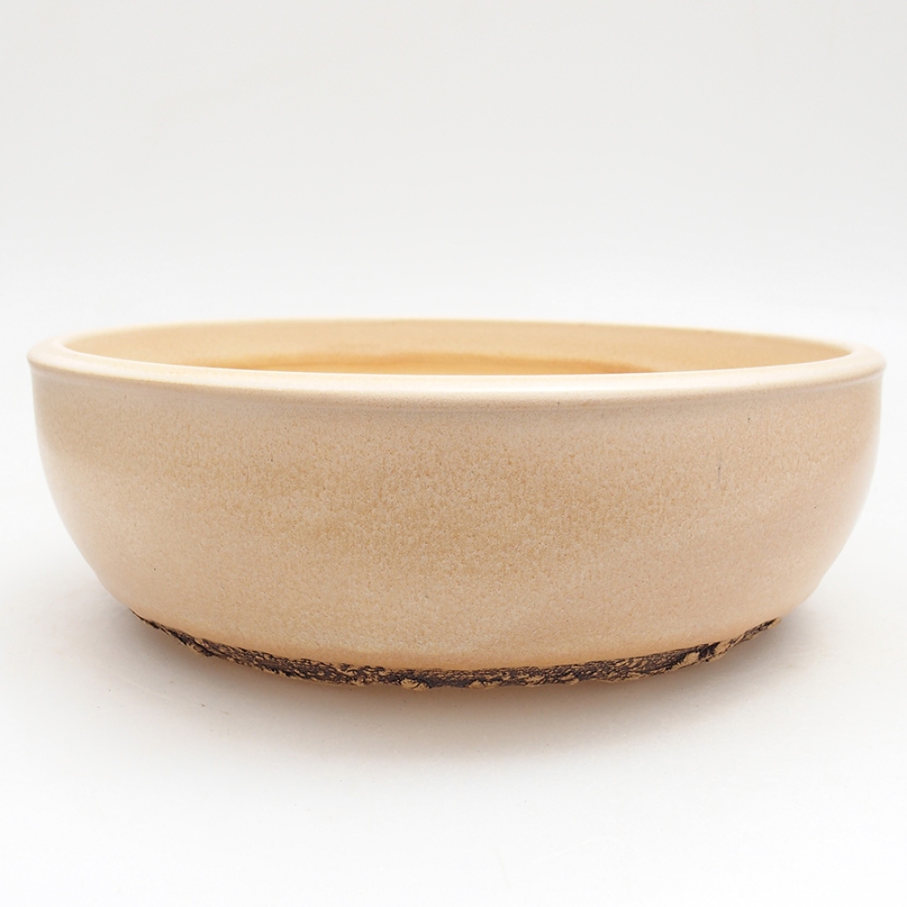 Bonsaischale aus Keramik 21,5 x 21,5 x 7 cm, Farbe beige