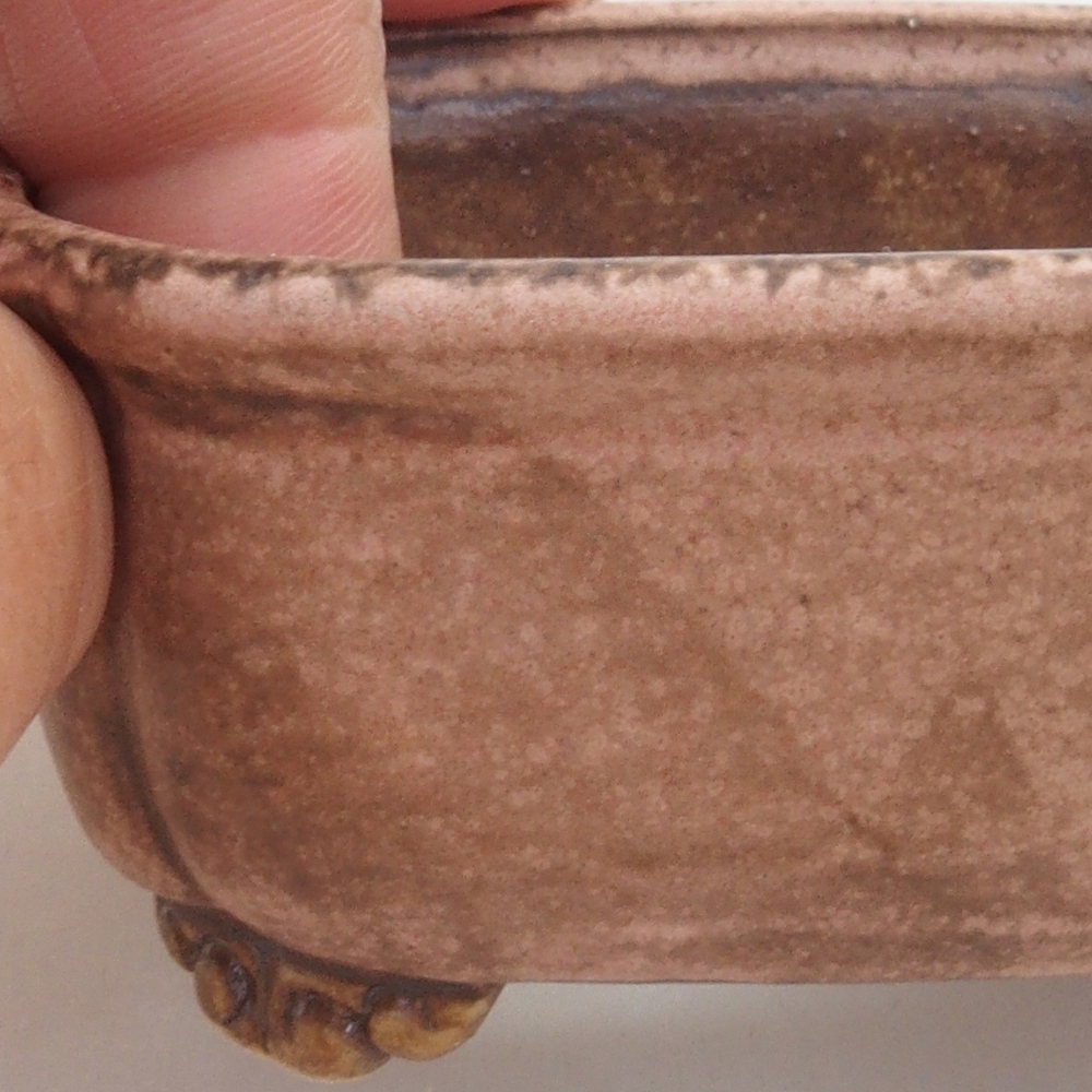 Bonsaischale aus Keramik 10 x 8,5 x 4 cm, braun