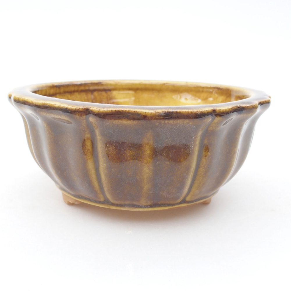 Bonsaischale aus Keramik 11,5 x 11,5 x 5 cm, gelb