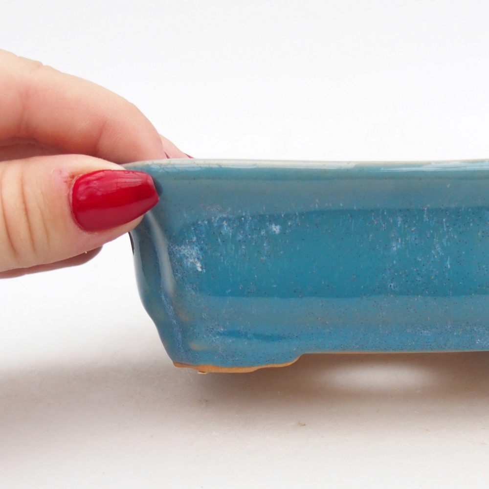Bonsaischale aus Keramik 14 x 11 x 4 cm, Farbe blau