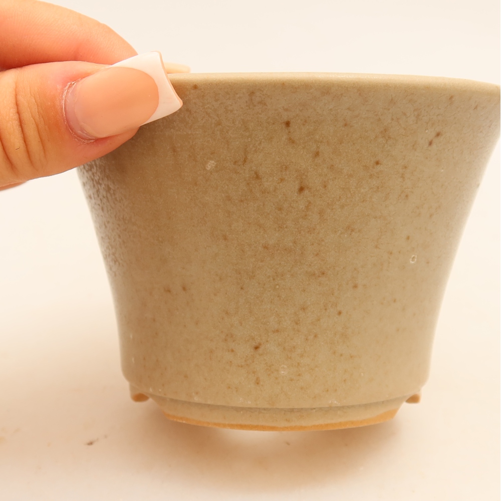 Keramik-Bonsai-Schale 11 x 11 x 7 cm, Farbe: grau