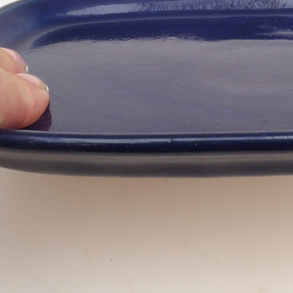 Keramische Untertasse H25 - 20,5 x 14,5 x 1,5 cm - blau