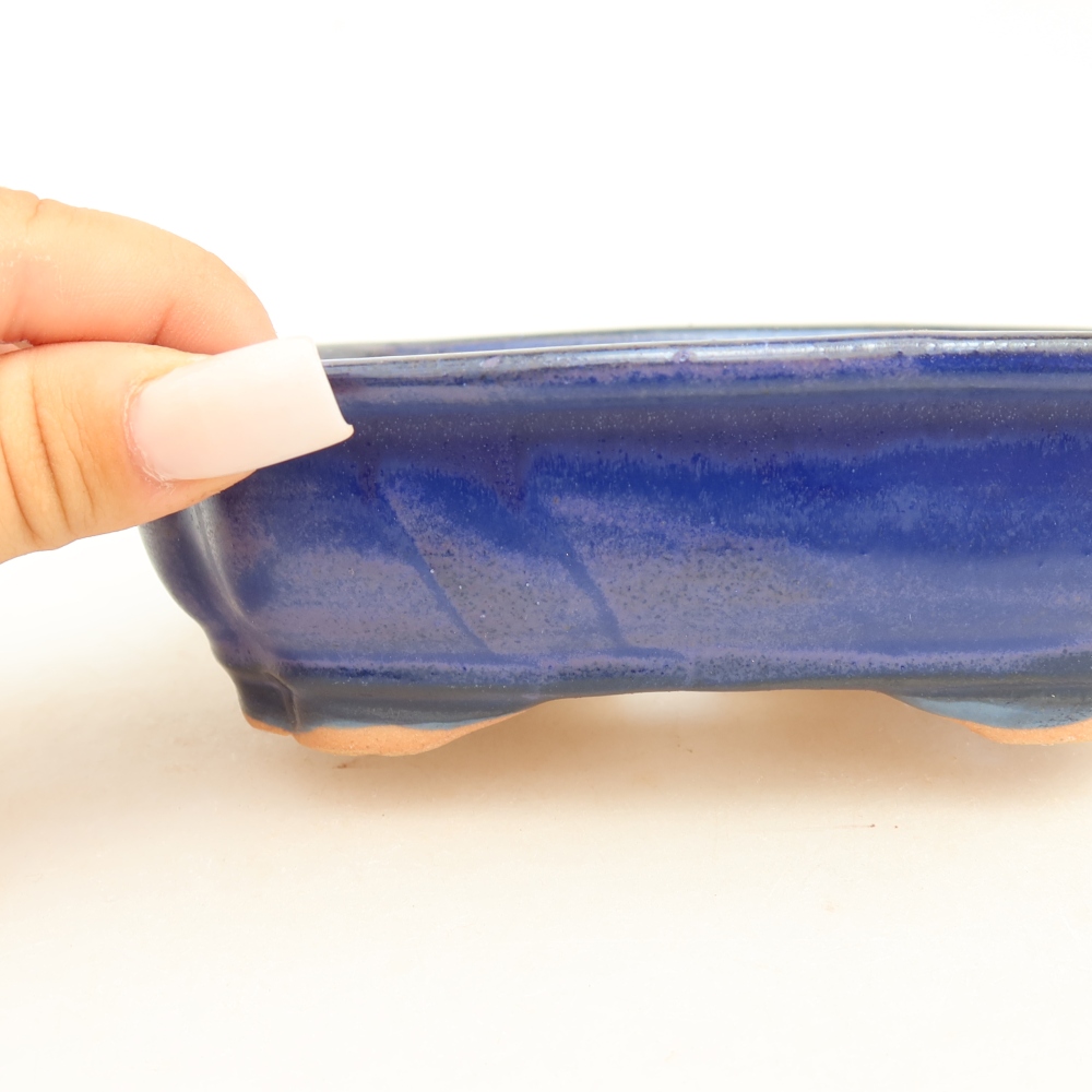 Bonsaischale aus Keramik 15,5 x 12 x 4,5 cm, Farbe blau