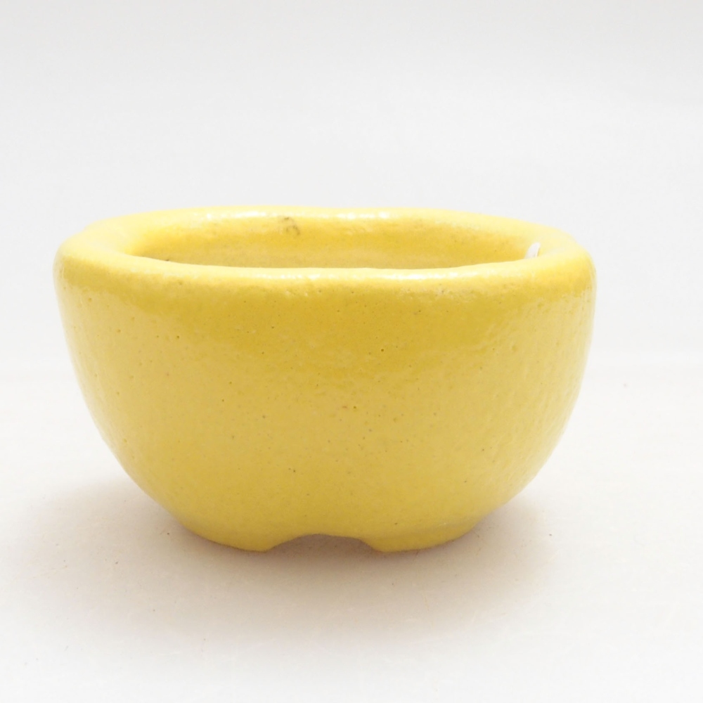 Bonsaischale aus Keramik 4 x 4 x 2 cm, gelb