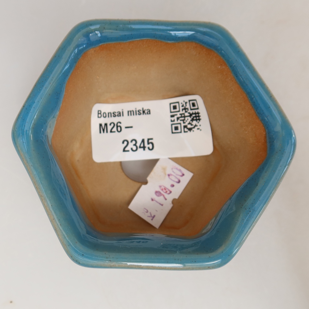 Bonsaischale aus Keramik 7,5 x 7 x 4 cm, Farbe blau