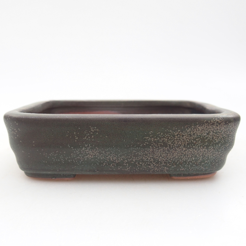 Bonsaischale aus Keramik 11 x 8 x 3 cm, grau