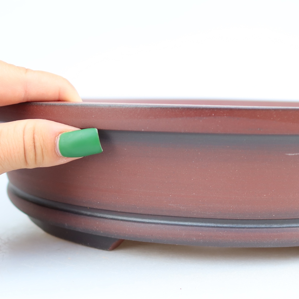 Keramikschale  30,5 x 30,5 x 7 cm, Farbe: Ziegelrot