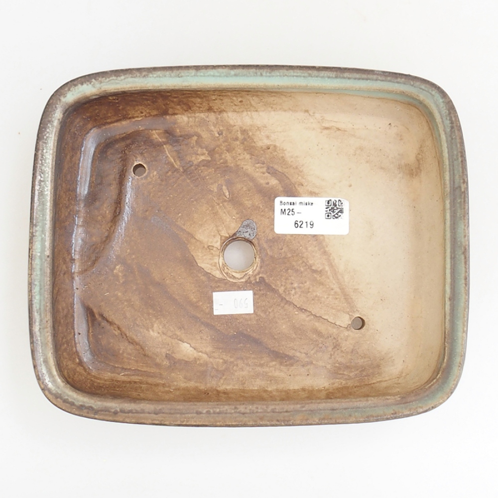 Bonsaischale aus Keramik 21,5 x 17,5 x 5,5 cm, braun