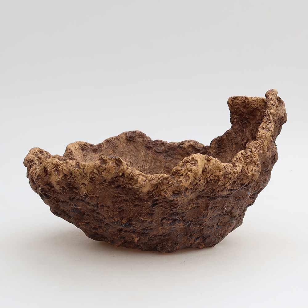 Keramikschale 19,5 x 16 x 13 cm, Farbe: braun