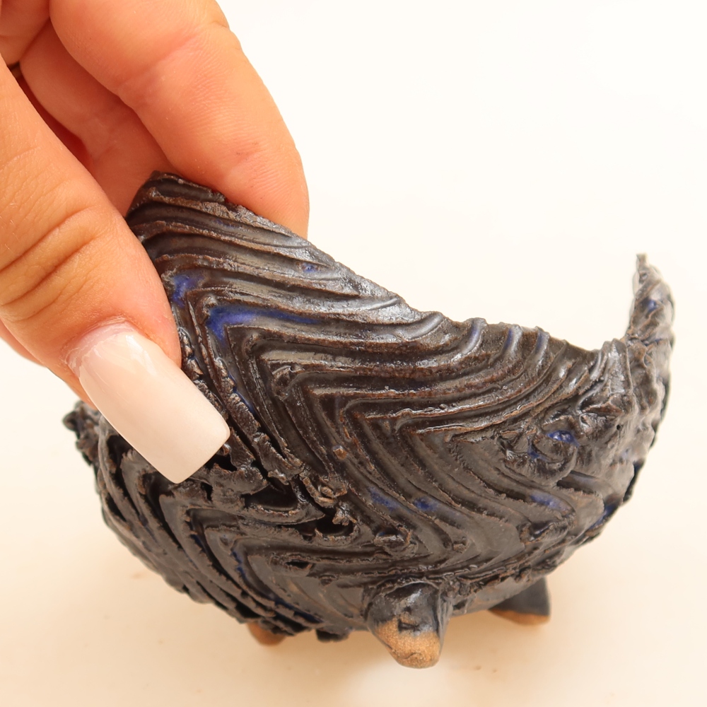 Keramikschale  10 x 9,5 x 6,5 cm, Farbe: Schwarzblau