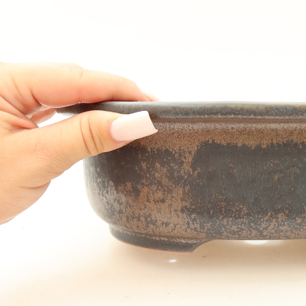 Keramik-Bonsai-Schale 23 x 19 x 8 cm, Farbe: Braun
