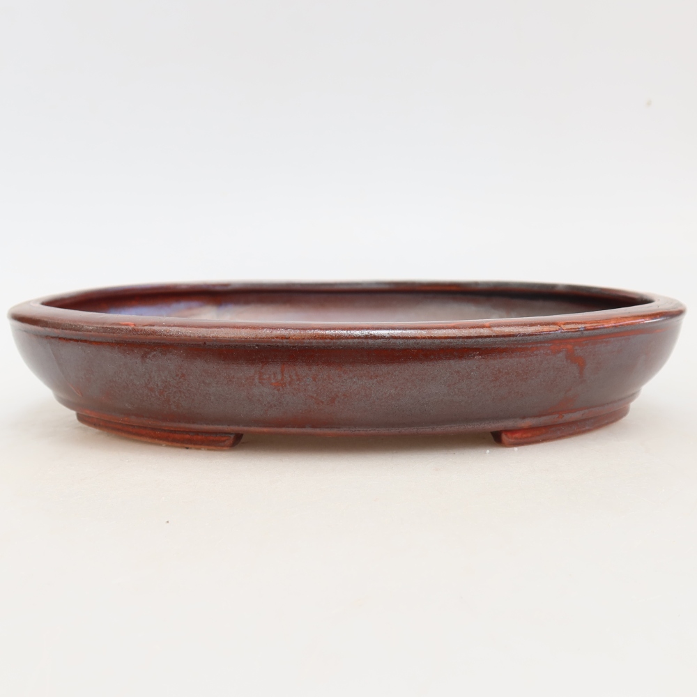 Keramik-Bonsai-Schale 24,5 x 20 x 4 cm, Farbe: metallisch-rot