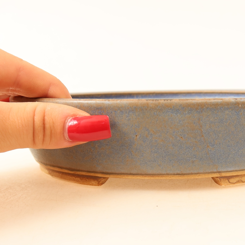 Bonsaischale aus Keramik 18,5 x 16,5 x 4,5 cm, Farbe blau