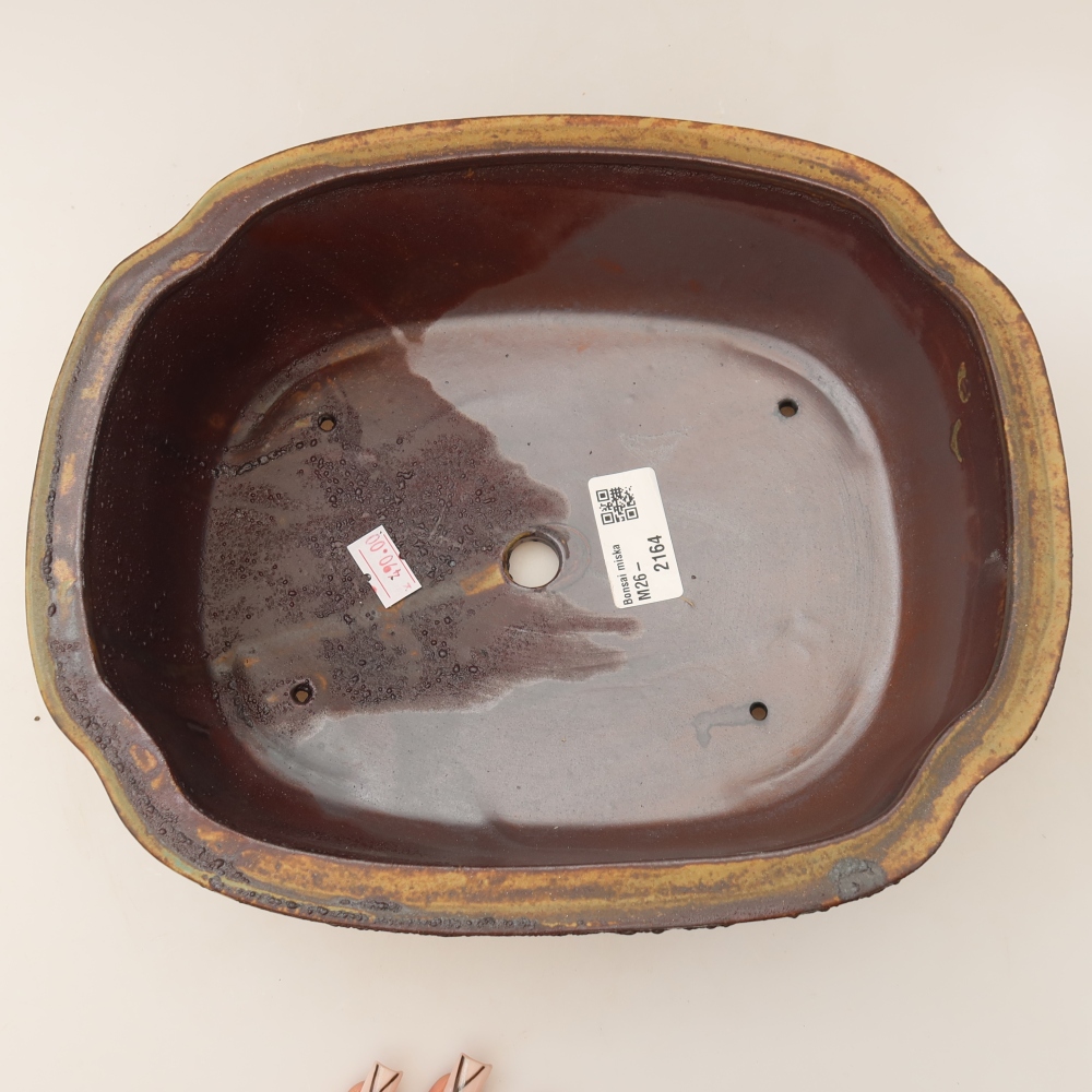 Keramik-Bonsai-Schale 24,5 x 21 x 7,5 cm, Farbe: braun