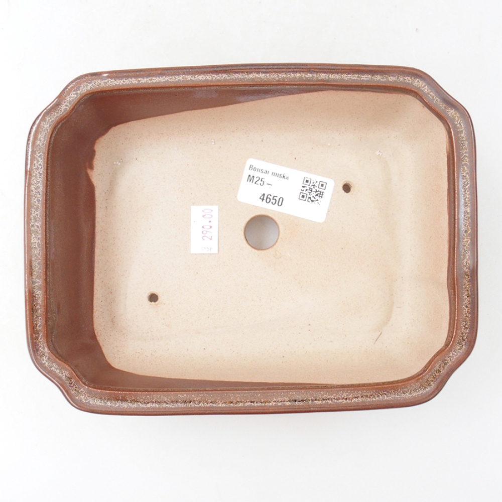 Bonsaischale aus Keramik 18 x 13,5 x 5 cm, braun