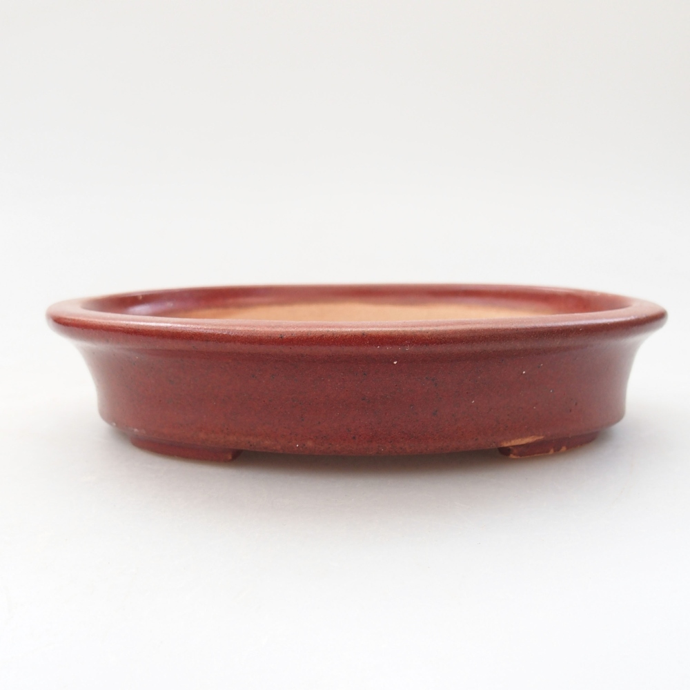 Bonsaischale aus Keramik 13 x 11 x 3 cm, bordeauxrot