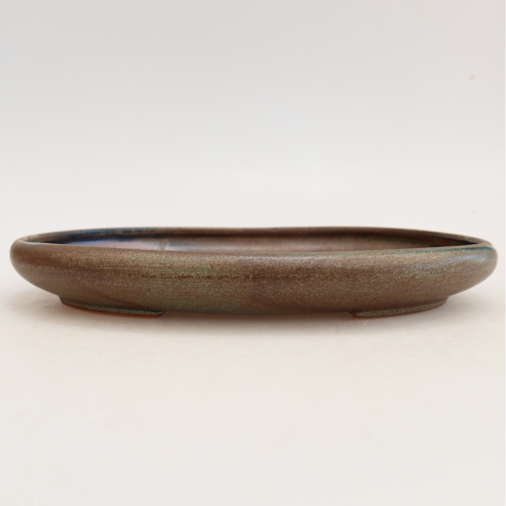 Bonsaischale aus Keramik 22,5 x 16,5 x 3 cm, braun
