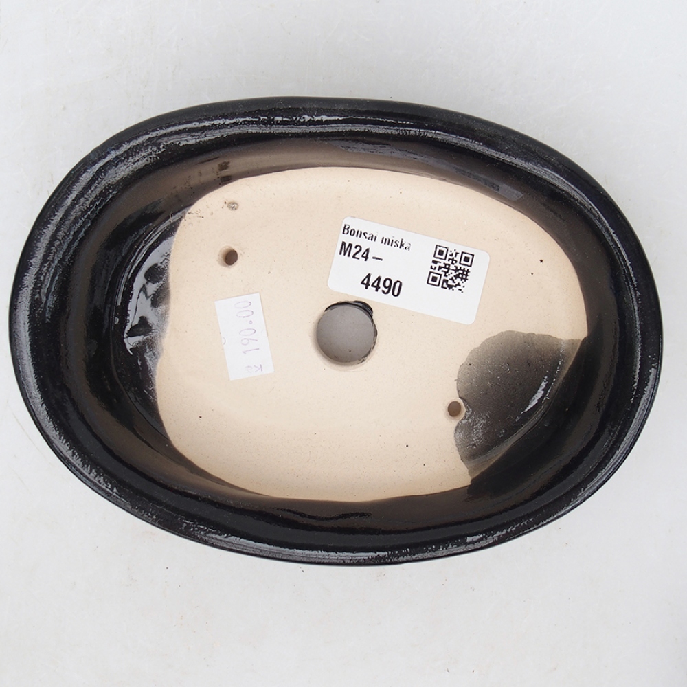 Bonsaischale aus Keramik 15 x 11 x 3,5 cm, Farbe schwarz