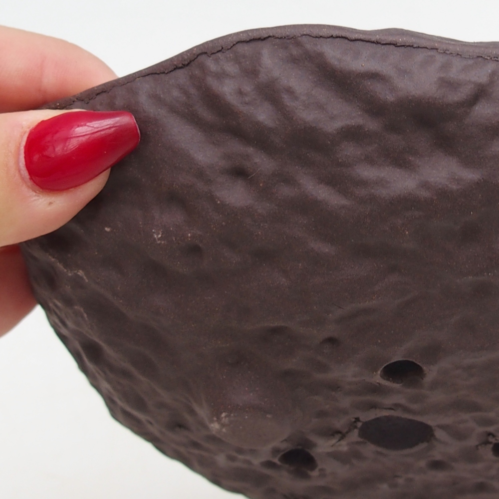 Keramikschale 15,5 x 15 x 4 cm , Farbe braun