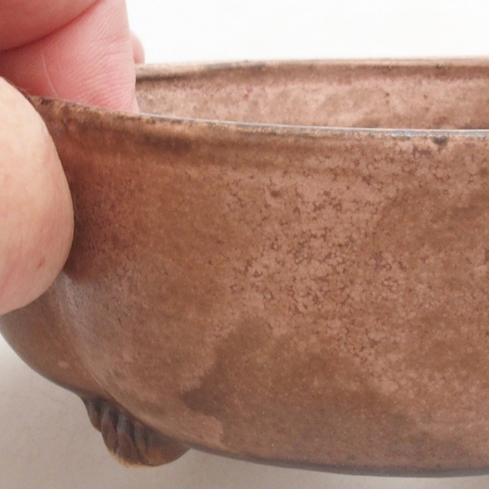 Bonsaischale aus Keramik 10 x 8,5 x 4 cm, braun