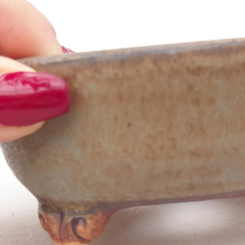 Bonsaischale aus Keramik 10,5 x 10,5 x 4,5 cm, Farbe blau