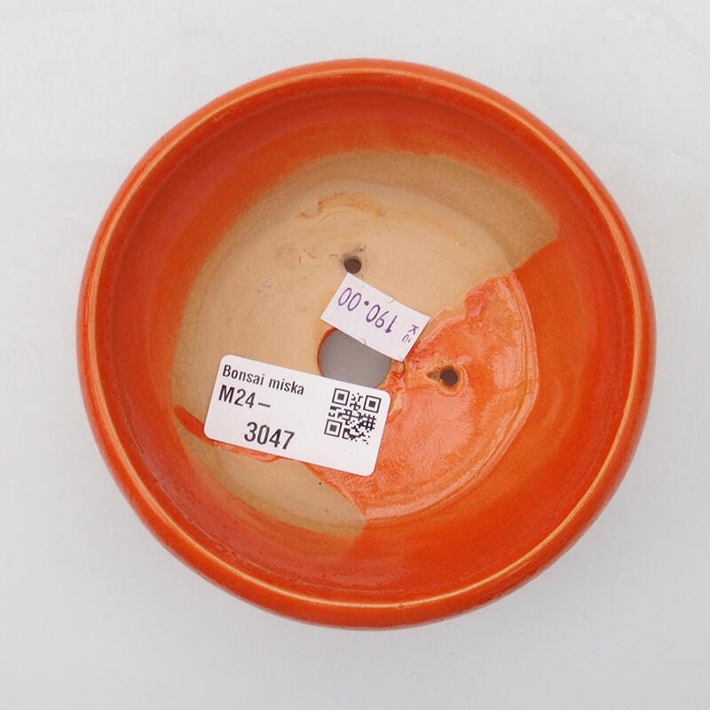 Bonsaischale aus Keramik 10,5 x 10,5 x 4,5 cm, orange