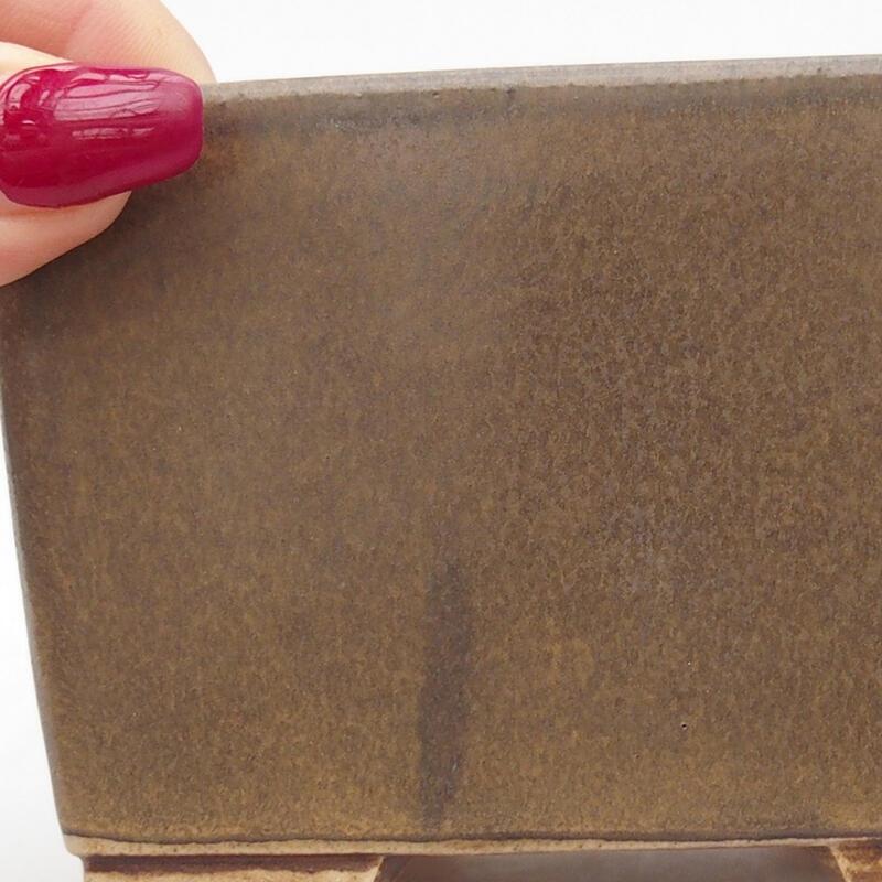 Bonsaischale aus Keramik 10,5 x 10,5 x 6,5 cm, braun