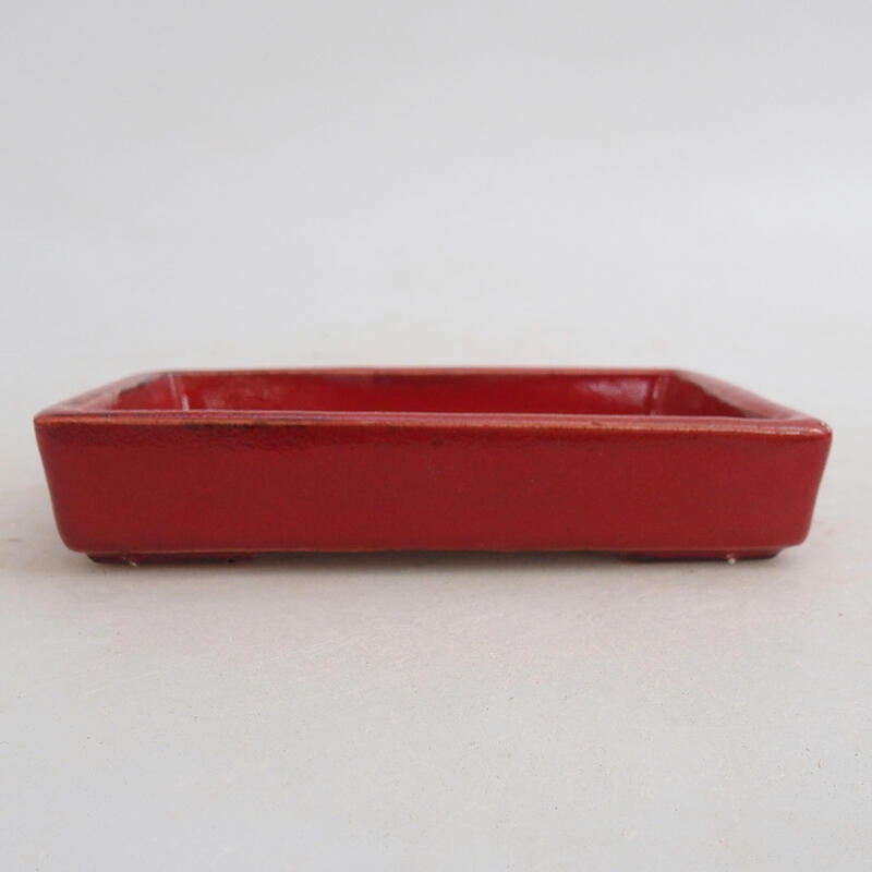 Bonsaischale aus Keramik 10,5 x 7,5 x 2 cm, Farbe rot