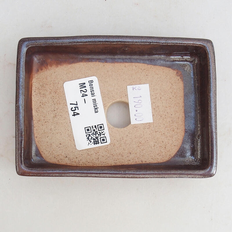 Bonsaischale aus Keramik 10,5 x 7,5 x 2 cm, braun