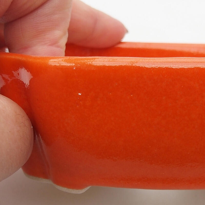 Bonsaischale aus Keramik 10,5 x 8 x 3,5 cm, orange
