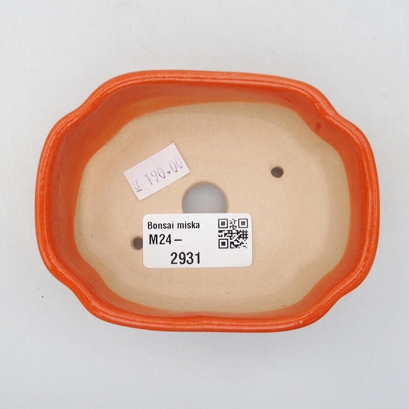 Bonsaischale aus Keramik 10,5 x 8 x 3,5 cm, orange