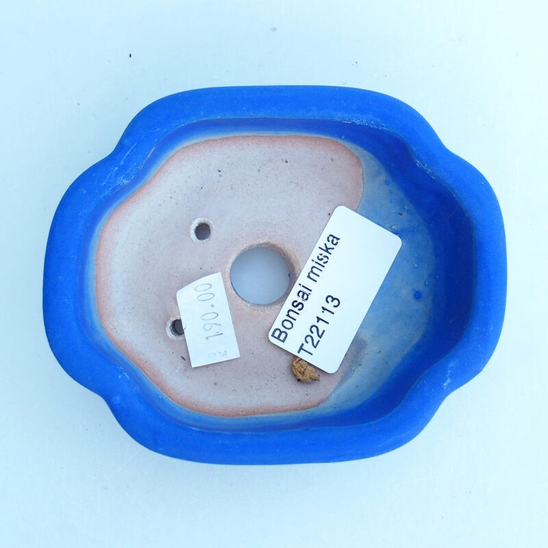 Bonsaischale aus Keramik 10,5 x 9 x 3,5 cm, Farbe blau