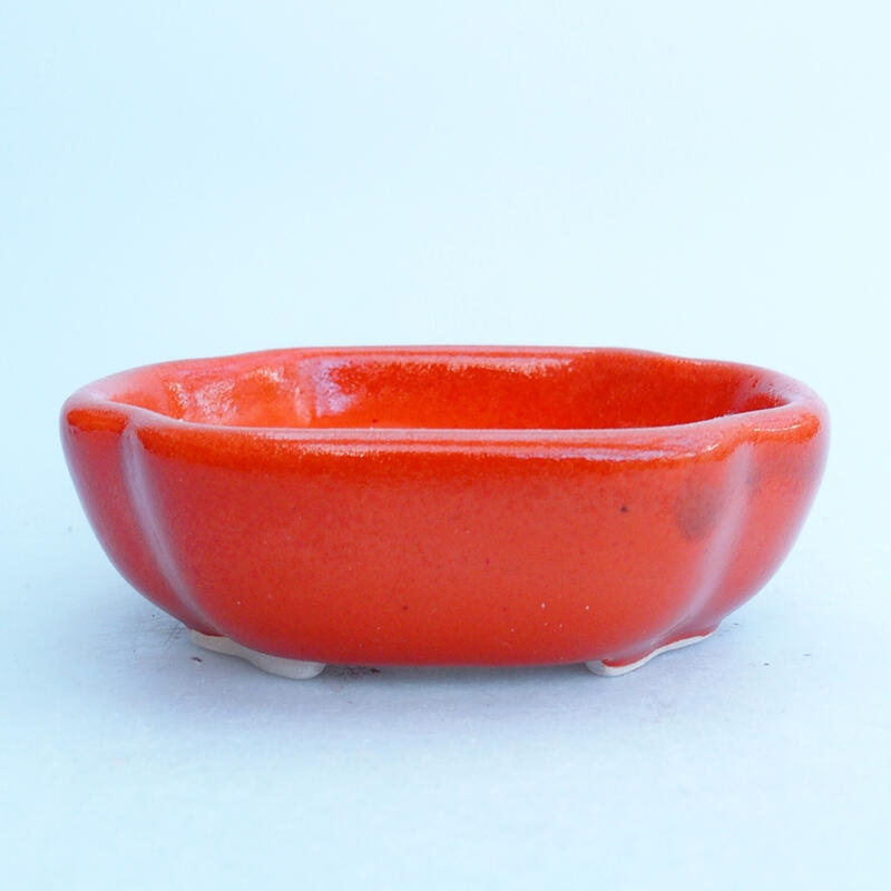 Bonsaischale aus Keramik 10,5 x 9 x 3,5 cm, orange
