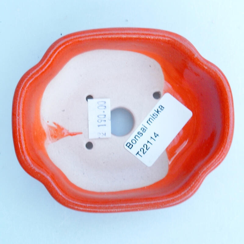 Bonsaischale aus Keramik 10,5 x 9 x 3,5 cm, orange