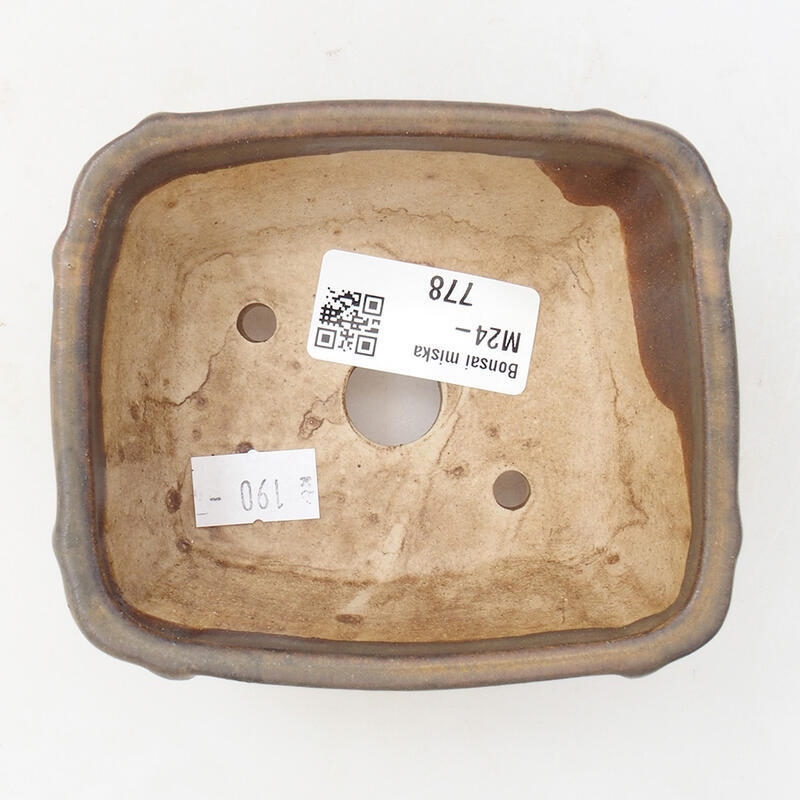 Bonsaischale aus Keramik 10,5 x 9 x 4,5 cm, braun