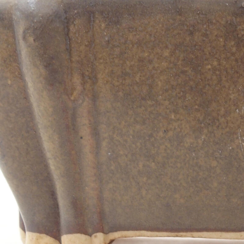 Bonsaischale aus Keramik 10,5 x 9 x 4,5 cm, braun