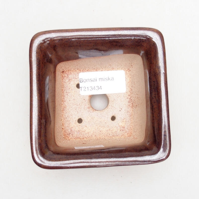 Bonsaischale aus Keramik 10 x 10 x 6 cm, braun