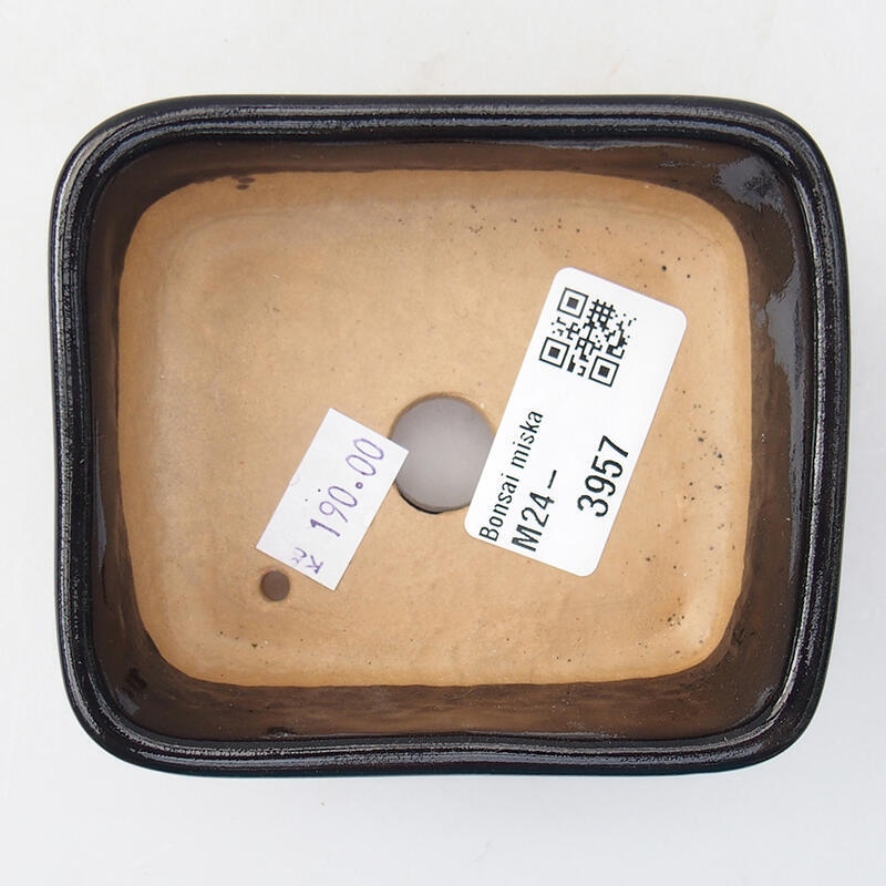 Bonsaischale aus Keramik 10 x 5,5 x 3,5 cm, schwarz