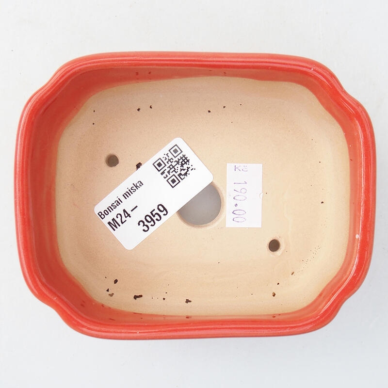 Bonsaischale aus Keramik 10 x 5,5 x 4 cm, Farbe rot