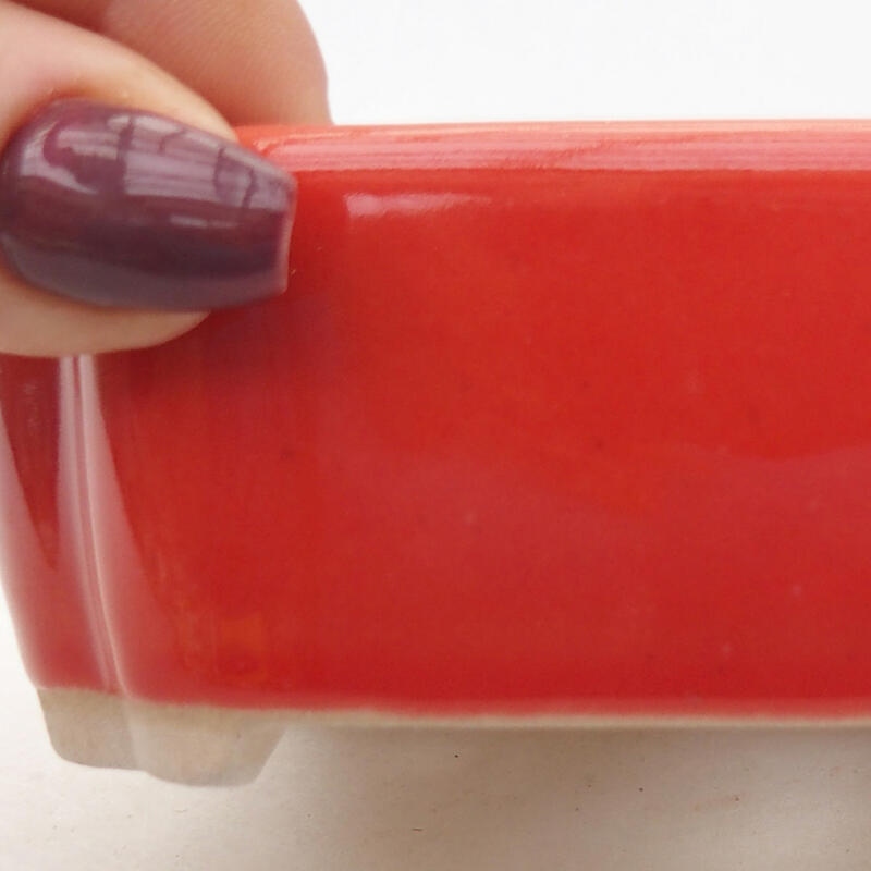 Bonsaischale aus Keramik 10 x 5,5 x 4 cm, Farbe rot