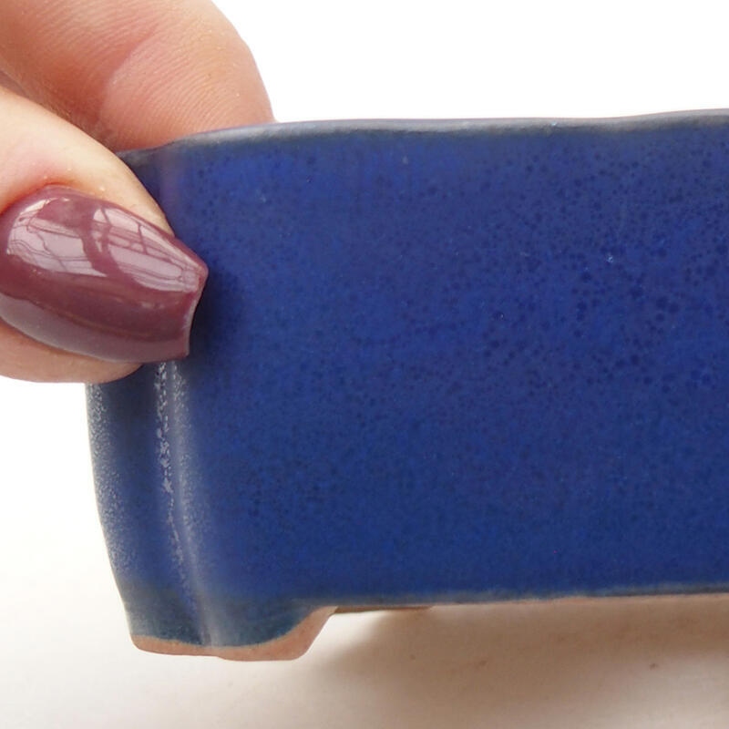 Bonsaischale aus Keramik 10 x 5,5 x 4 cm, Farbe blau