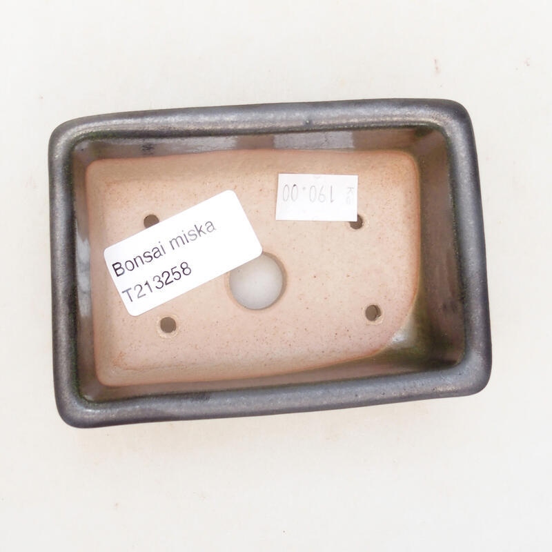 Bonsaischale aus Keramik 10 x 7 x 4 cm, metallfarben