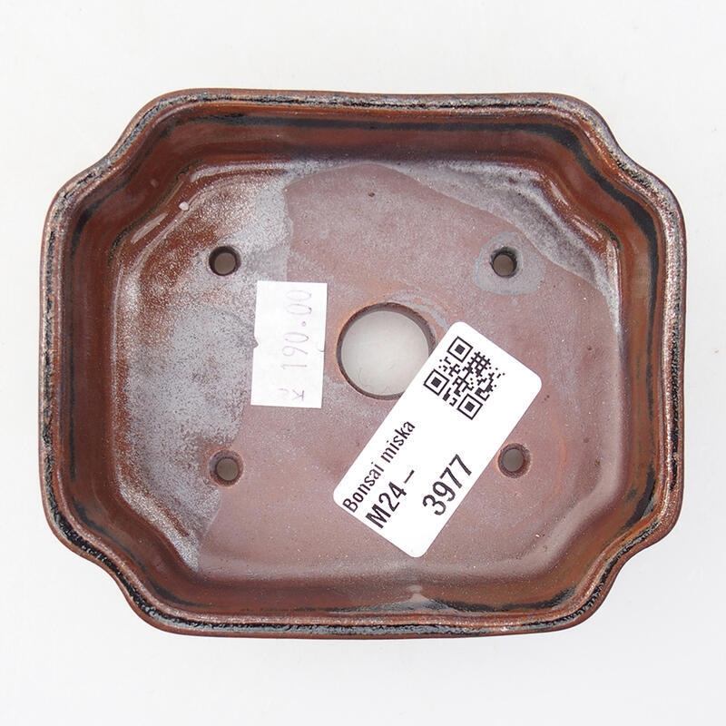 Bonsaischale aus Keramik 10 x 8,5 x 2,5 cm, braun