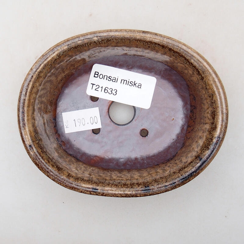 Bonsaischale aus Keramik 10 x 8,5 x 4 cm, braun