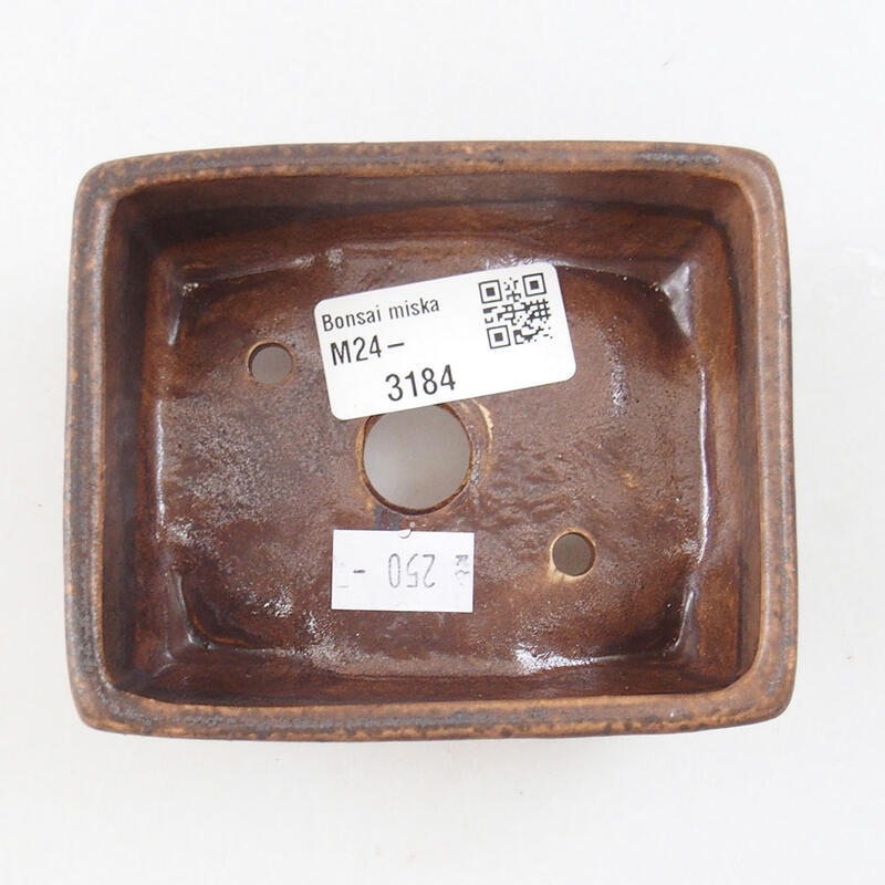 Bonsaischale aus Keramik 10 x 8,5 x 4 cm, braun