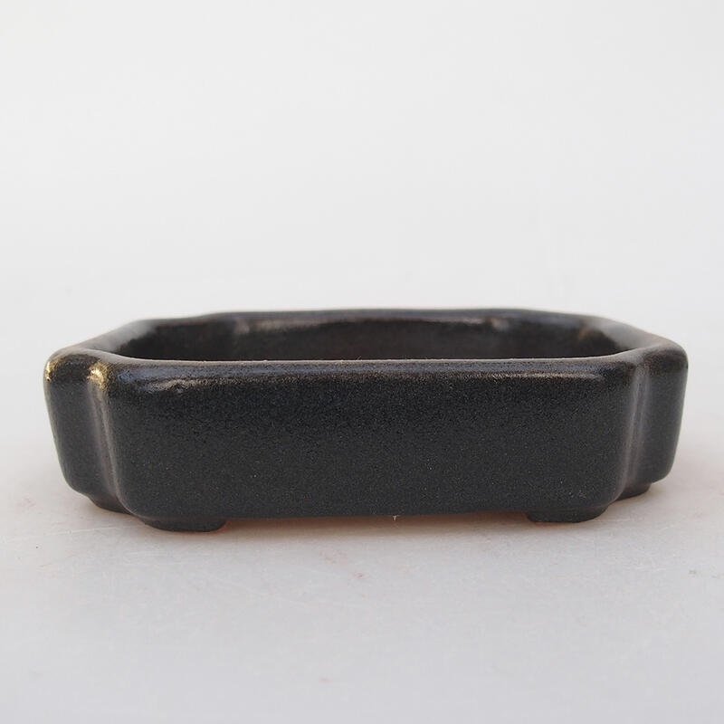 Bonsaischale aus Keramik 10 x 8 x 2 cm, schwarz